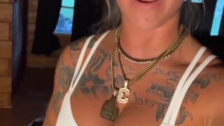 Katie Noel  video showing off her huge breasts!!!